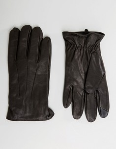 Кожаные перчатки Jack & Jones - Черный