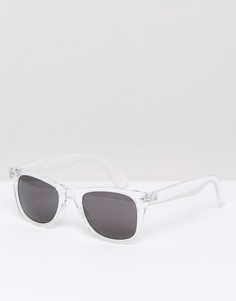 Квадратные солнцезащитные очки в прозрачной оправе ASOS - Прозрачный