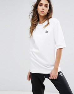 Белая футболка бойфренда adidas Originals - Белый