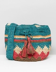 Соломенная сумка с разноцветным принтом Hat Attack - Мульти