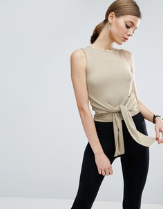 Топ с поясом оби ASOS - Зеленый
