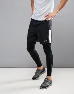 Черные шорты 2-в-1 Nike Running Flex Distance 5 856832-010 - Черный