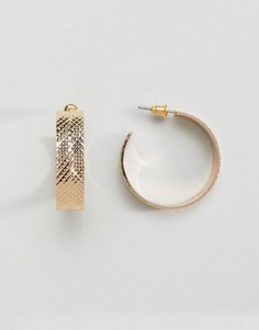 Серьги-кольца с отделкой в виде шин ASOS - Золотой