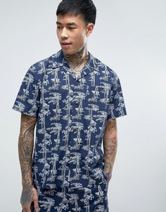 Свободная рубашка с короткими рукавами и гавайским принтом Carhartt WIP - Темно-синий