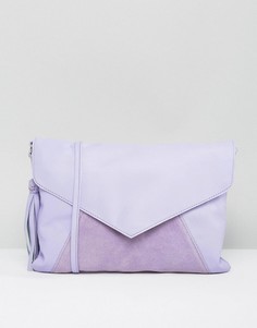Кожаная сумка через плечо с кисточкой ASOS - Фиолетовый