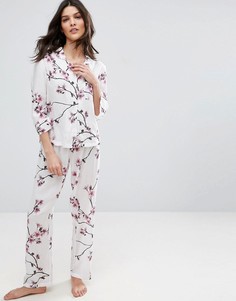 Традиционная пижама с рубашкой и брюками с цветочным принтом ASOS - Мульти