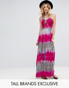 Платье макси на бретельках с принтом тай-дай Glamorous Tall - Мульти