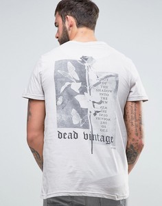 Футболка с розой на спине Dead Vintage - Серый