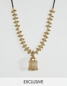 Металлическое ожерелье с шариками Reclaimed Vintage - Золотой