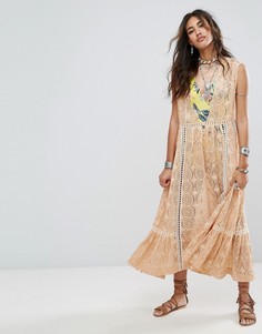 Платье миди Free People Shine On - Оранжевый