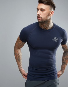 Темно-синяя футболка с компрессионным эффектом SikSilk - Темно-синий