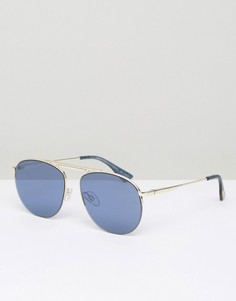 Солнцезащитные очки-авиаторы с голубыми стеклами Le Specs - Золотой