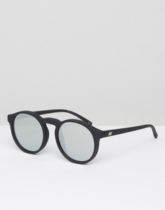 Круглые солнцезащитные очки с серебристыми стеклами Le Specs - Черный