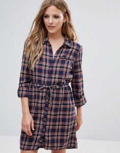 Платье-рубашка в клетку Noisy May Erik - Синий