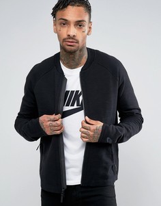 Черный бомбер из трикотажа Nike Tech 832178-010 - Черный