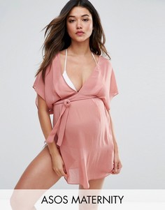 Короткая пляжная накидка из шифона ASOS Maternity - Розовый