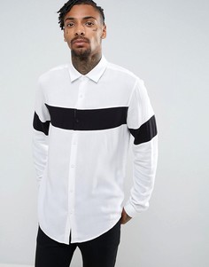 Белая вискозная оversize-рубашка со вставками ASOS - Белый