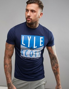 Темно-синяя футболка с логотипом Lyle & Scott - Темно-синий