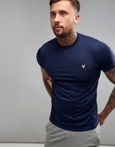 Темно-синяя футболка с сетчатой вставкой Lyle & Scott Fitness Peters - Темно-синий