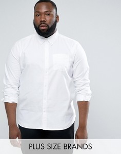 Хлопковая оксфордская рубашка с длинными рукавами D-Struct PLUS - Белый