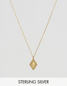 Ожерелье из позолоченного серебра с подвеской-ромобом в ацтекском стиле Carrie Elizabeth 14k - Золотой
