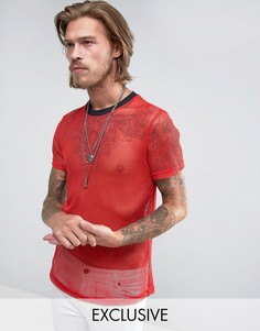 Красная сетчатая футболка Reclaimed Vintage Inspired Ringer - Красный