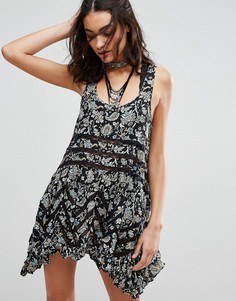 Платье-трапеция с принтом Free People - Черный