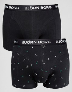 Боксеры-брифы с пляжным принтом (2 шт.) Bjorn Borg - Черный