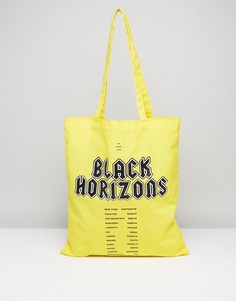 Желтая сумка-тоут с принтом Black Horizons ASOS - Желтый