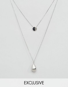 2 ожерелья с подвесками DesignB London - Серебряный
