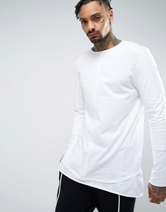 Белый двухслойный длинный лонгслив свободного кроя ASOS - Белый