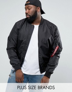 Черный узкий бомбер с карманом MA1-TT от Alpha Industries PLUS - Черный