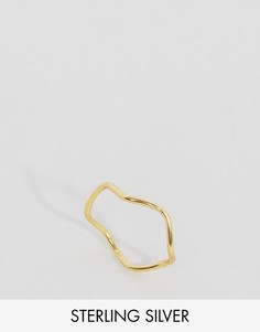 Позолоченное серебряное кольцо ASOS - Золотой