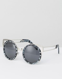 Круглые солнцезащитные очки с планкой сверху АJ Morgan - Серый