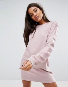 Трикотажное платье с логотипом на рукаве Missguided Londunn - Розовый