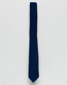 Темно-синий узкий галстук с вафельной текстурой ASOS - Темно-синий