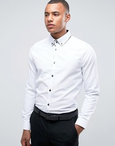 Строгая узкая рубашка с двойным воротником Burton Menswear - Белый