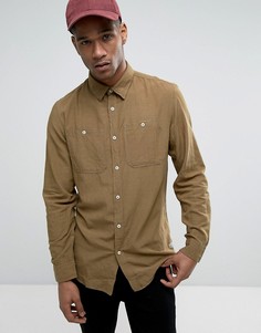 Облегающая рубашка с карманами в стиле милитари Jack & Jones Vintage - Зеленый