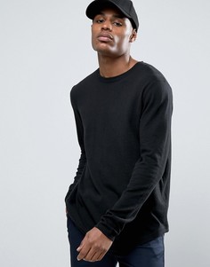 Свободный черный джемпер с закругленным низом ASOS - Черный