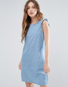 Джинсовое платье с рукавами-оборками Blend She Mila - Синий
