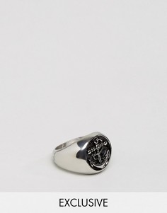 Массивное серебристое кольцо с якорем Seven эксклюзивно для ASOS - Серебряный
