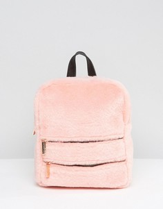 Рюкзак из искусственного меха с двойной молнией Skinnydip - Розовый