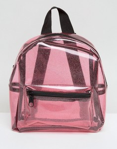 Прозрачный рюкзак с блестками Missguided - Розовый