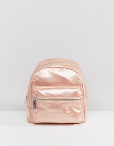 Розовый миниатюрный атласный рюкзак LAMODA - Розовый