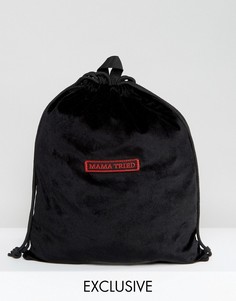 Бархатный рюкзак со шнурком Sacred Hawk Mama Tried - Черный