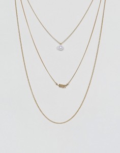Ожерелье в несколько рядов с подвесками ASOS - Золотой
