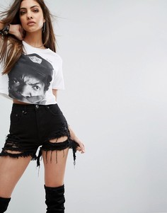 Кроп-топ с принтом PrettyLittleThing - Белый
