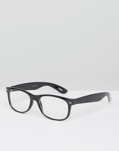 Солнцезащитные очки в квадратной оправе с прозрачными стеклами ASOS - Черный
