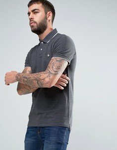 Темно-серое поло из пике с маленьким логотипом Jack Wills Edgware - Серый