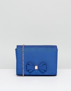 Атласная вечерняя сумка с бантиком Ted Baker Kiana - Синий